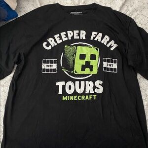 Minecraft Creeper Farm Tours Black T-Shirt